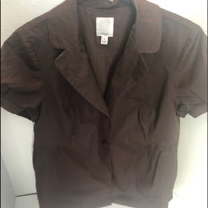 Halogen short sleeve blazer blouse